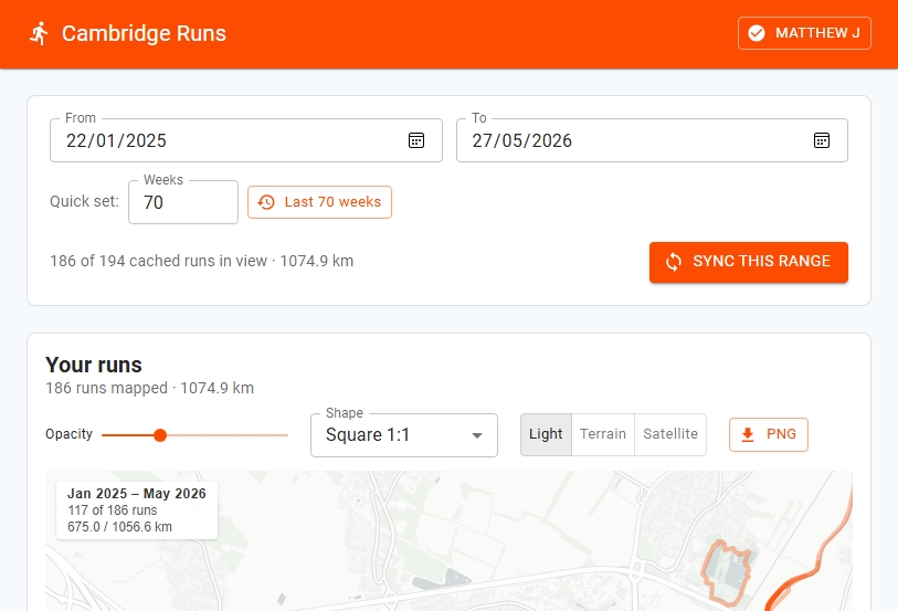 Cambridge Runs UI
